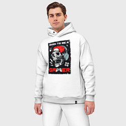 Мужской костюм оверсайз Born to be gamer, цвет: белый — фото 2