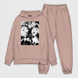 Мужской костюм оверсайз Магическая битва Юдзи Итадори Мэгуми Фусигуро, цвет: пыльно-розовый