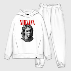 Мужской костюм оверсайз Nirvana kurt donald cobain, цвет: белый