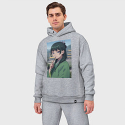 Мужской костюм оверсайз Монолог фармацевта Маомао детектив, цвет: меланж — фото 2