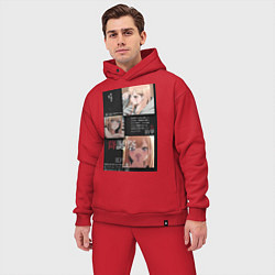 Мужской костюм оверсайз Марин Китагава коллаж, цвет: красный — фото 2