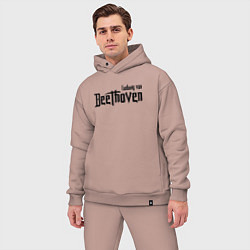 Мужской костюм оверсайз Бетховен чёрный, цвет: пыльно-розовый — фото 2