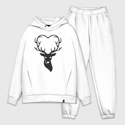 Мужской костюм оверсайз Love deer, цвет: белый