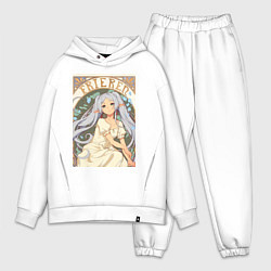 Мужской костюм оверсайз Провожающая в последний путь Фрирен эльф, цвет: белый