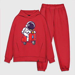 Мужской костюм оверсайз Космонавт на мотороллере, цвет: красный