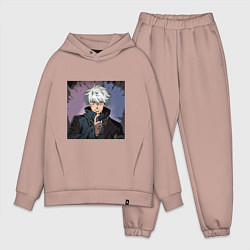 Мужской костюм оверсайз Годжо, цвет: пыльно-розовый