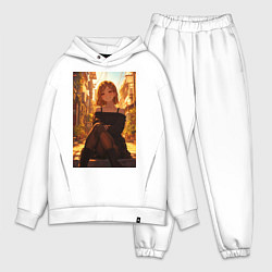 Мужской костюм оверсайз Магическая битва Нобара Кугисаки арт, цвет: белый