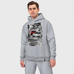 Мужской костюм оверсайз Lamborghini initial d, цвет: меланж — фото 2