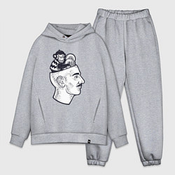 Мужской костюм оверсайз Обезьяна в голове, цвет: меланж