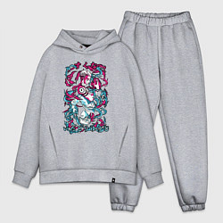 Мужской костюм оверсайз Магическая битва Итадори х Сукуна неон, цвет: меланж