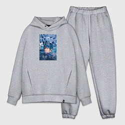 Мужской костюм оверсайз Техен вода, цвет: меланж