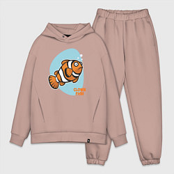 Мужской костюм оверсайз Рыбка-клоун, цвет: пыльно-розовый