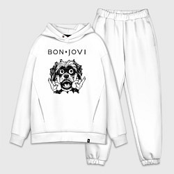 Мужской костюм оверсайз Bon Jovi - rock dog, цвет: белый