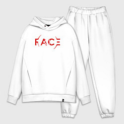 Мужской костюм оверсайз BTS Face, цвет: белый