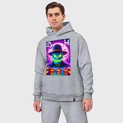 Мужской костюм оверсайз Minecraft and halloween collaboration - neon glow, цвет: меланж — фото 2