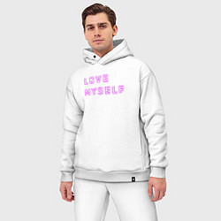 Мужской костюм оверсайз Надпись love myself BTS, цвет: белый — фото 2