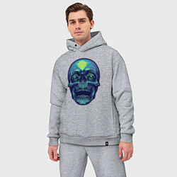 Мужской костюм оверсайз Skull mood, цвет: меланж — фото 2