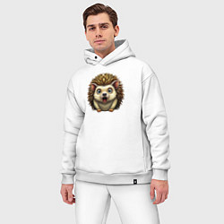 Мужской костюм оверсайз Крик ежика, цвет: белый — фото 2