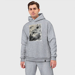 Мужской костюм оверсайз Graphic painting, цвет: меланж — фото 2