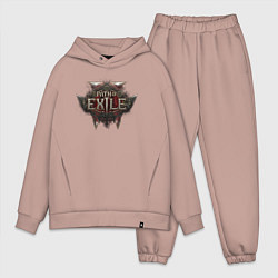 Мужской костюм оверсайз Path of exile 2 logo, цвет: пыльно-розовый