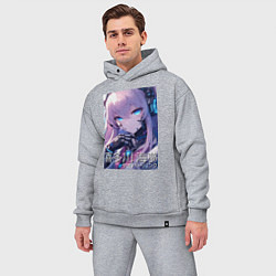 Мужской костюм оверсайз Marin Kitagawa cyberpunk - collaboration, цвет: меланж — фото 2