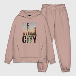Мужской костюм оверсайз New York city big room, цвет: пыльно-розовый