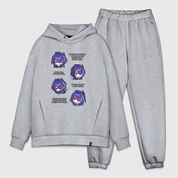 Мужской костюм оверсайз Ахерон фразы, цвет: меланж