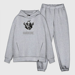 Мужской костюм оверсайз Hardcore will never die, цвет: меланж