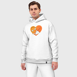 Мужской костюм оверсайз Мама лиса с ребенком, цвет: белый — фото 2