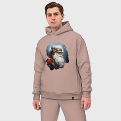 Мужской костюм оверсайз Санта Клаус стимпанк, цвет: пыльно-розовый — фото 2