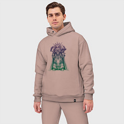 Мужской костюм оверсайз Воин из вселенной Вархаммер 40000, цвет: пыльно-розовый — фото 2