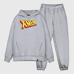 Мужской костюм оверсайз Люди икс лого, цвет: меланж