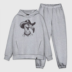 Мужской костюм оверсайз Фламинго ковбой, цвет: меланж