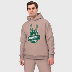 Мужской костюм оверсайз Milwaukee Bucks cream city, цвет: пыльно-розовый — фото 2