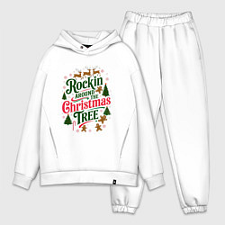 Мужской костюм оверсайз Новогодняя атмосфера rockin around the christmas t, цвет: белый