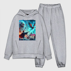 Мужской костюм оверсайз Harry Potter and owl - ai art fantasy, цвет: меланж