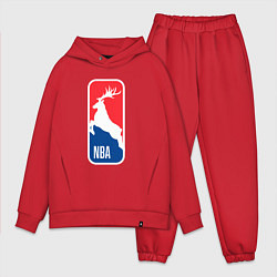 Мужской костюм оверсайз NBA Bucks, цвет: красный