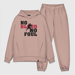 Мужской костюм оверсайз Хоккей - нет крови нет фола, цвет: пыльно-розовый