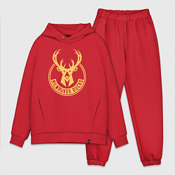 Мужской костюм оверсайз NBA Milwaukee Bucks, цвет: красный