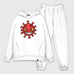Мужской костюм оверсайз Коварный вирус, цвет: белый
