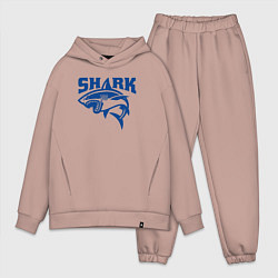 Мужской костюм оверсайз Акула атакует, цвет: пыльно-розовый