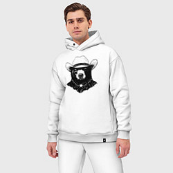 Мужской костюм оверсайз Медведь ковбой на диком западе, цвет: белый — фото 2