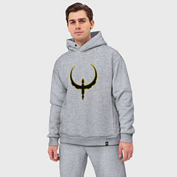 Мужской костюм оверсайз Чёрно-жёлтый знак quake, цвет: меланж — фото 2