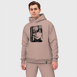 Мужской костюм оверсайз Техногенная девушка-андроид, цвет: пыльно-розовый — фото 2