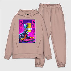 Мужской костюм оверсайз Bart Simpson - cyber gamer, цвет: пыльно-розовый