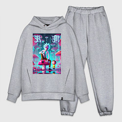 Мужской костюм оверсайз Rick and Morty under the mushrooms, цвет: меланж