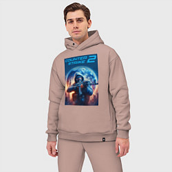 Мужской костюм оверсайз Counter Strike 2 - shooter, цвет: пыльно-розовый — фото 2