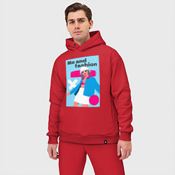 Мужской костюм оверсайз Я и мода pop art, цвет: красный — фото 2