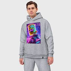 Мужской костюм оверсайз Cyber Bart - neon glow, цвет: меланж — фото 2