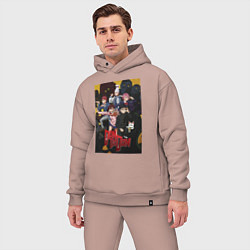 Мужской костюм оверсайз Дандадан: Все герои, цвет: пыльно-розовый — фото 2